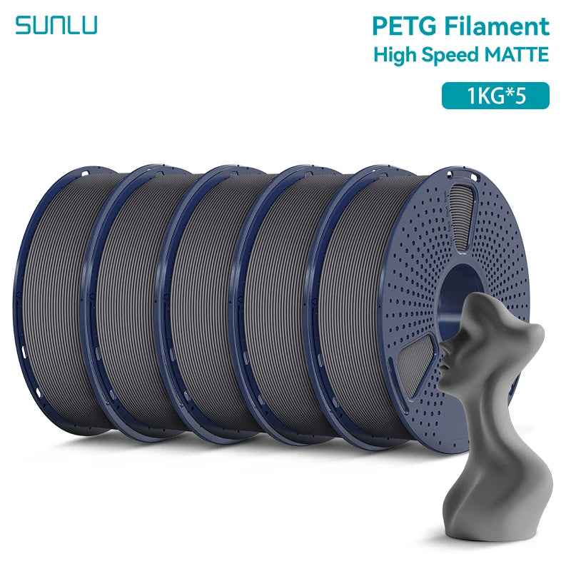5KG High Speed Matte PETG Filament 1.75Mm 1000G Spool (2.2Lbs) High Speed Printing Filament Fit Most FDM Printer