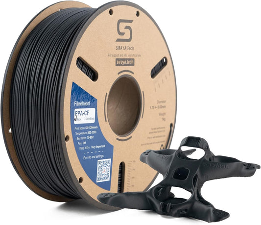 Fibreheart PPA-CF 3D Printing Filament: Industrial-Grade Carbon Fiber Nylon, Superior Strength & Heat Resistance - the High Performance PAHT-CF (1Kg, Black)