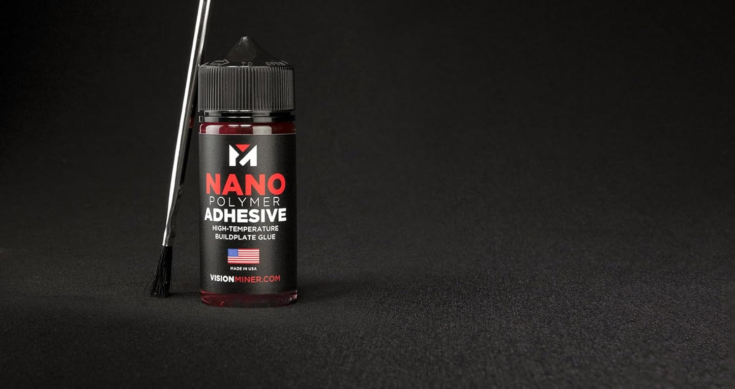 Nano Polymer Adhesive (120Ml) - Ultimate 3D Printing Bed & Build Plate Adhesion - No Mess, Non-Toxic, Works for PLA, ABS, PEI, PEEK, Nylon, PC and More. Easy Application, Easy to Clean!
