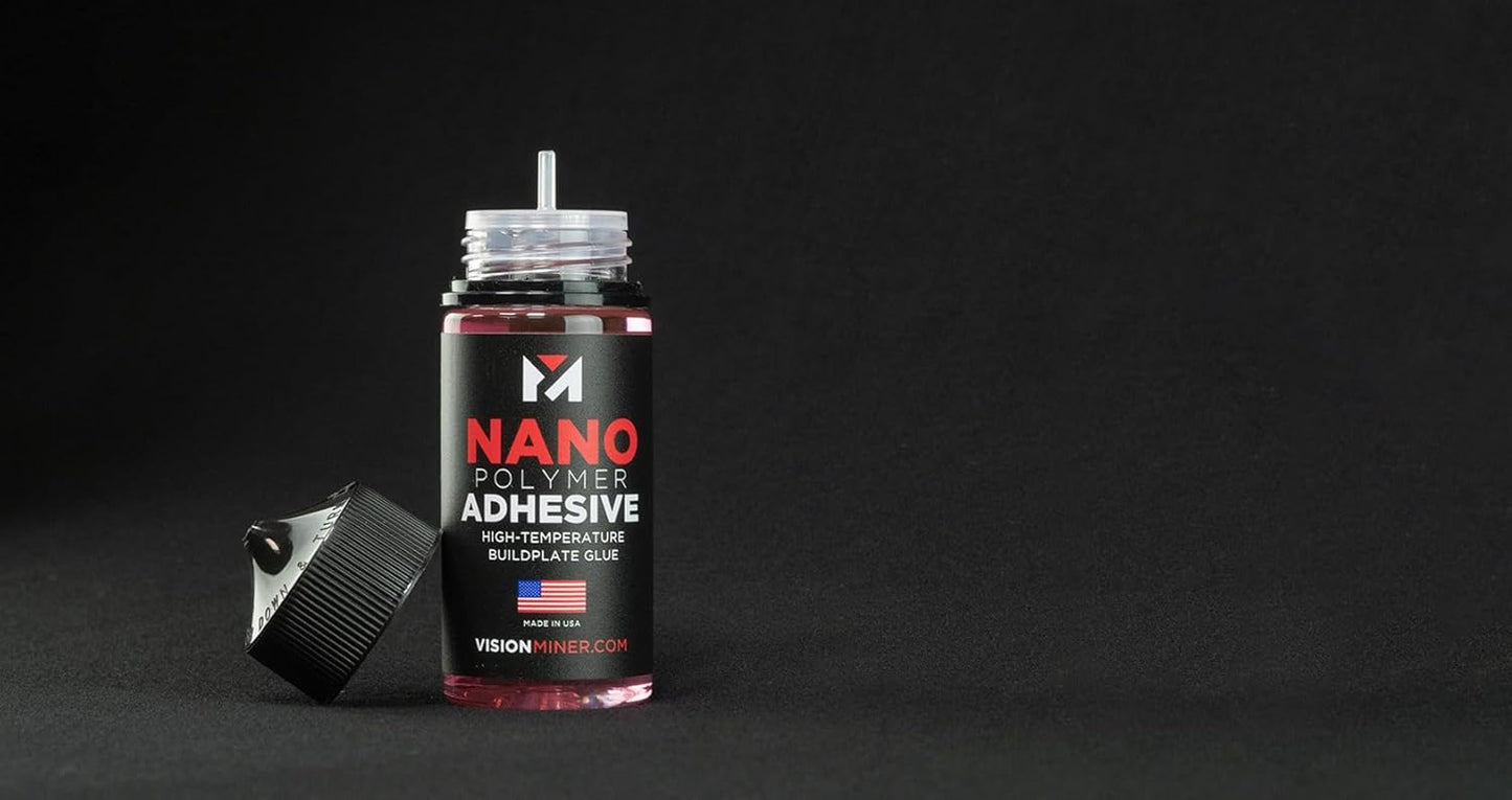 Nano Polymer Adhesive (120Ml) - Ultimate 3D Printing Bed & Build Plate Adhesion - No Mess, Non-Toxic, Works for PLA, ABS, PEI, PEEK, Nylon, PC and More. Easy Application, Easy to Clean!