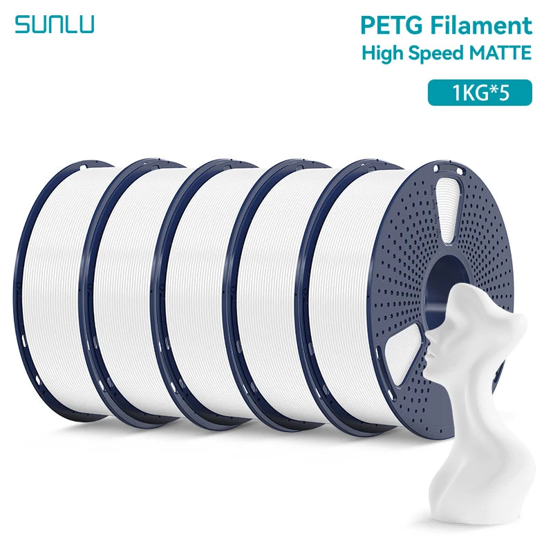 5KG High Speed Matte PETG Filament 1.75Mm 1000G Spool (2.2Lbs) High Speed Printing Filament Fit Most FDM Printer