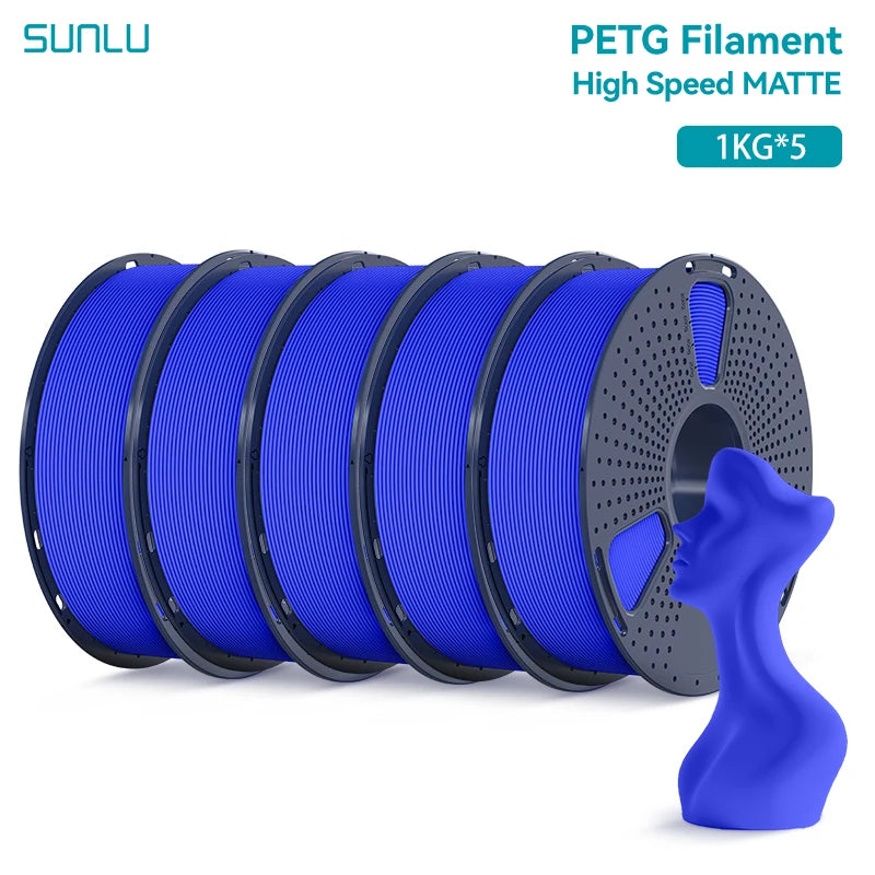 5KG High Speed Matte PETG Filament 1.75Mm 1000G Spool (2.2Lbs) High Speed Printing Filament Fit Most FDM Printer