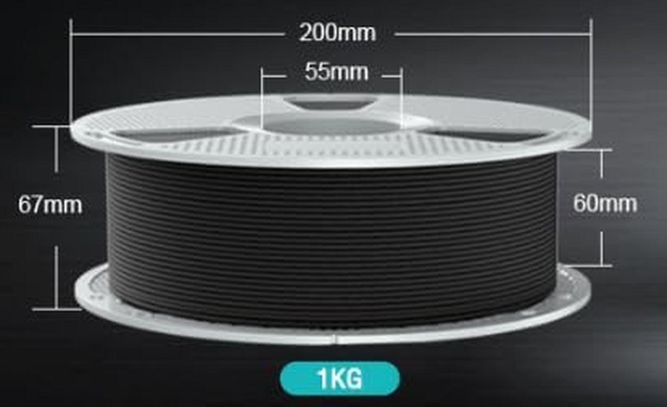 PA12-CF 20% Carbon Fiber Nylon 1.75Mm 3D Printing Filament, Black 1KG | Excellent Wear & Oil Resistance, Heat-Resistant Spool, Nylon 3D Printer Filament