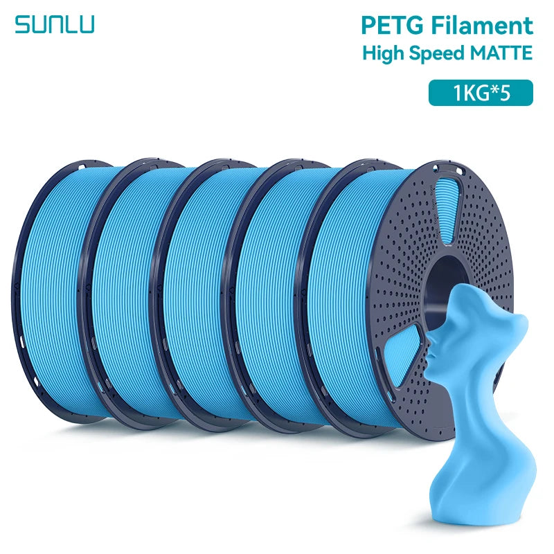 5KG High Speed Matte PETG Filament 1.75Mm 1000G Spool (2.2Lbs) High Speed Printing Filament Fit Most FDM Printer